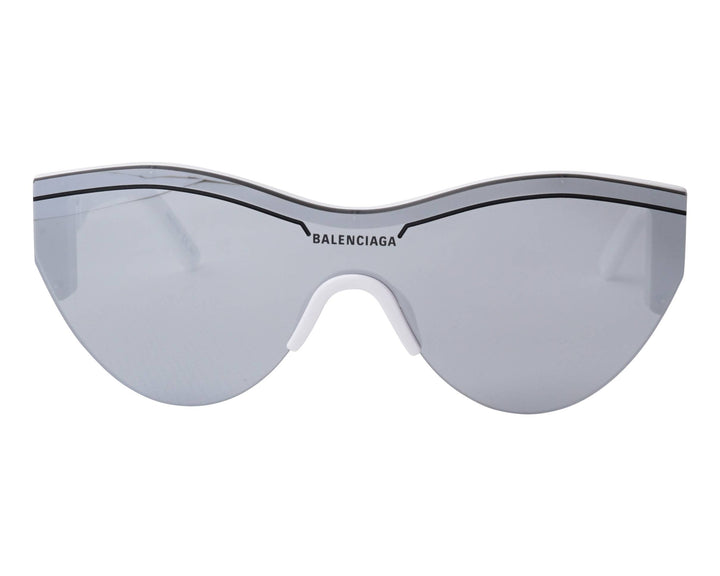 Balenciaga BB0004S Shield Mirrored Sunglasses in Silver