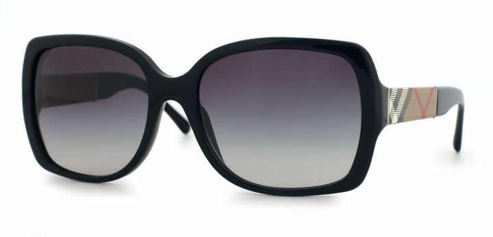 Burberry BE4160 Gafas de sol cuadradas con estampado Heritage en negro