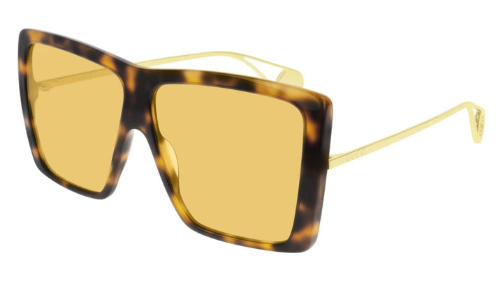 Gucci GG0434S Oversized Flat Top Sunglasses in Yellow Tint