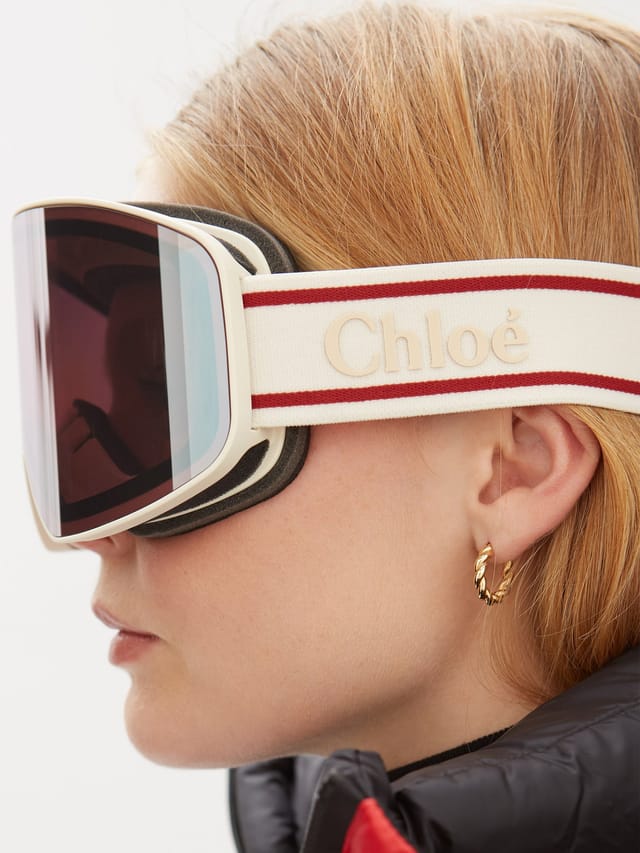 Chloe CH0072S Ski Mask in White Violet Lens