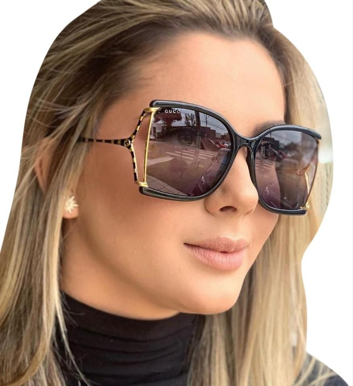 Gafas de sol cuadradas extragrandes con recorte en negro GG0592SK de Gucci 