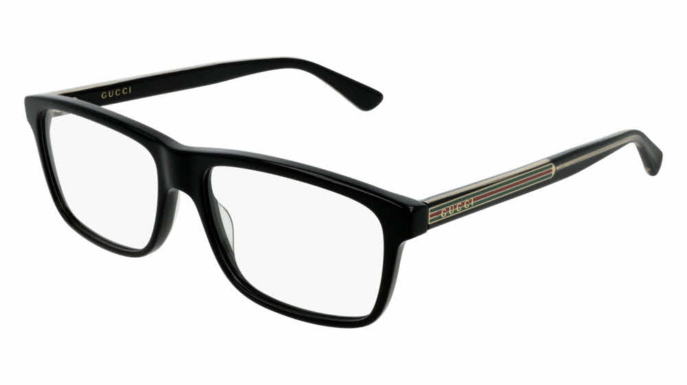 Gucci GG0384O Black Striped Leg Unisex Eyeglasses Frames
