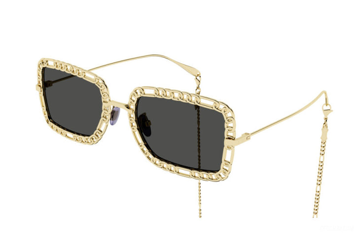 Gucci GG1112S Collar de cadena Gafas de sol rectangulares 