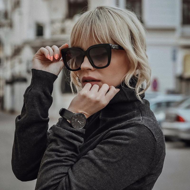 Gucci Black Squared Cat Eye Sunglasses Designer