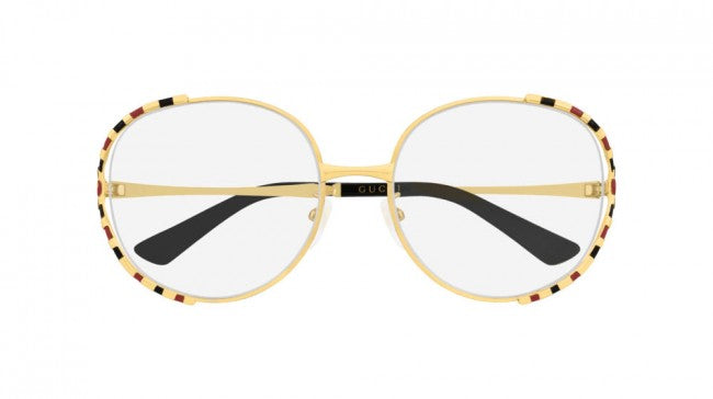 Monturas de anteojos con corte redondeado dorado Gucci GG0596OA