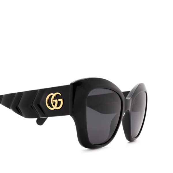 Gucci Gold/Grey Black Women's Cat-Eye Sunglasses w/Stars at FORZIERI