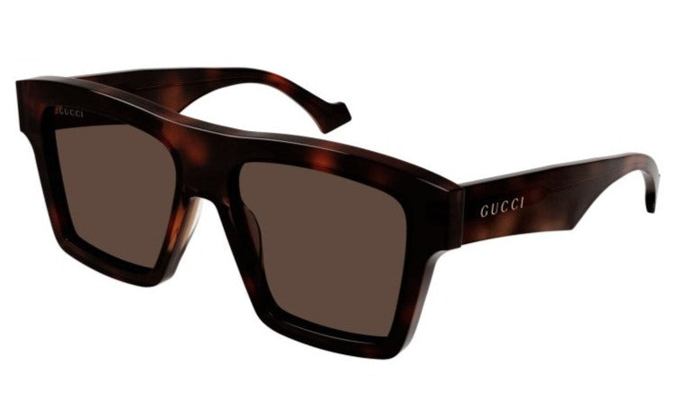 Gafas de sol extragrandes con parte superior plana en marrón Gucci GG0962S
