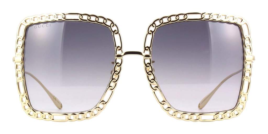 Gafas de sol cuadradas extragrandes con collar de cadena Gucci GG1033S 