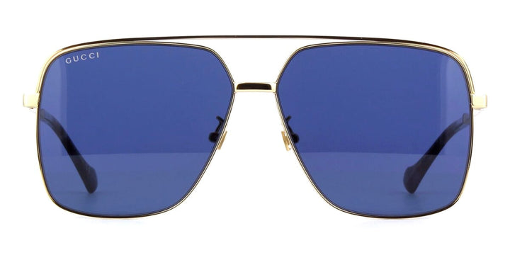 Gafas de sol estilo piloto extragrandes Navigator con lentes azules Gucci GG1099SA