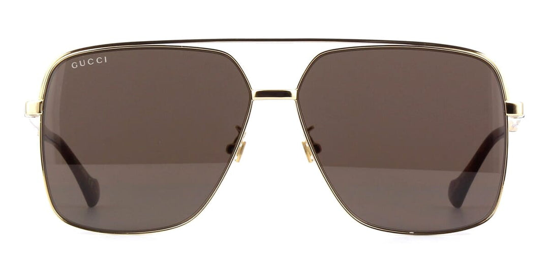 Gucci GG1099SA Navigator Oversized Pilot Sunglasses in Brown Lens