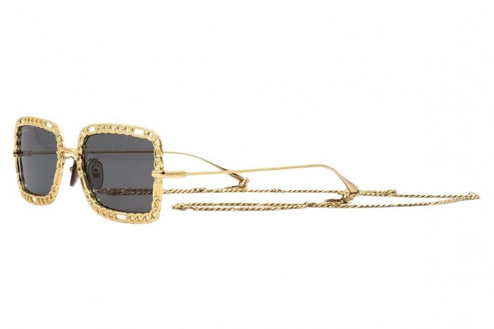 Gucci GG1112S Collar de cadena Gafas de sol rectangulares 