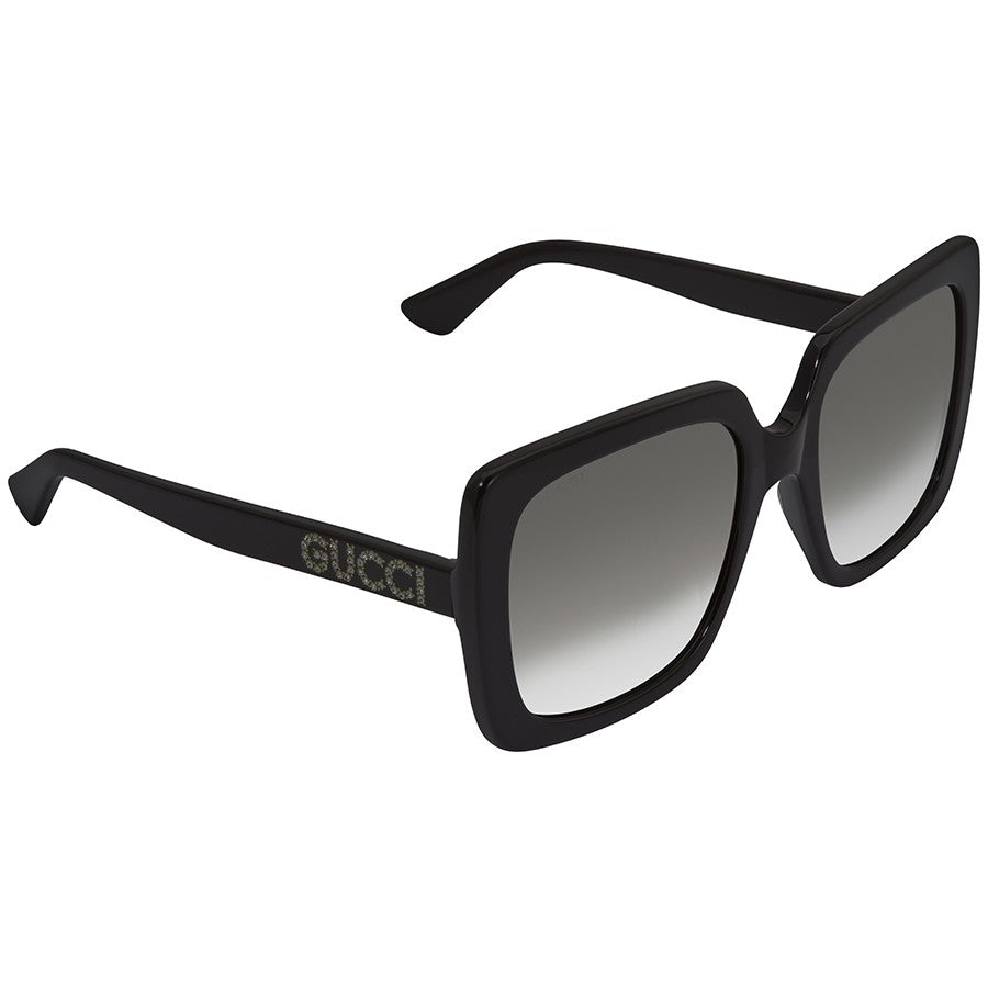 Gucci GG0418S Black Square Crystal Logo Sunglasses – Designer Daydream