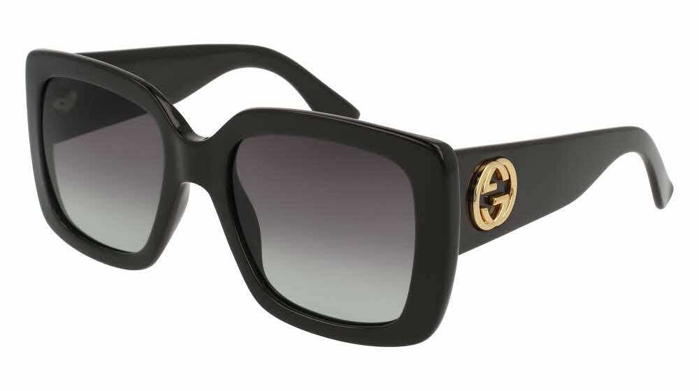 Gucci GG0141SN Square Black Logo Sunglasses