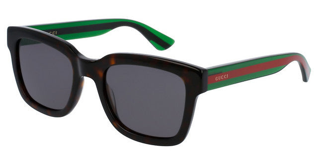 Gafas de sol con patas cuadradas a rayas en marrón Gucci GG0001SN