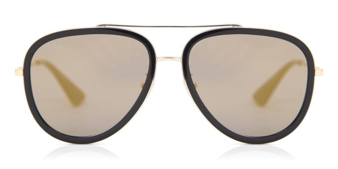 Gucci GG0062S Aviator Sunglasses in Black/Gold Mirror