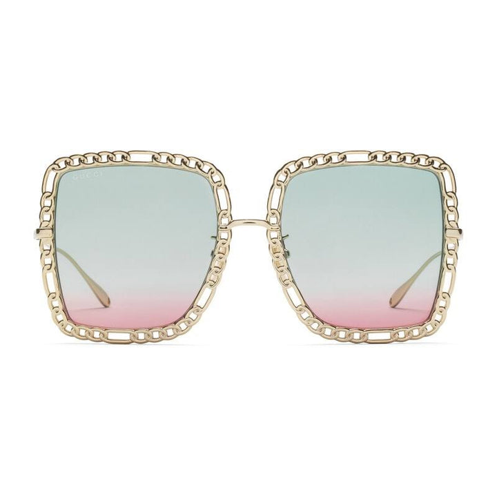 Gucci GG1033S Chain Necklace Oversized Square Sunglasses