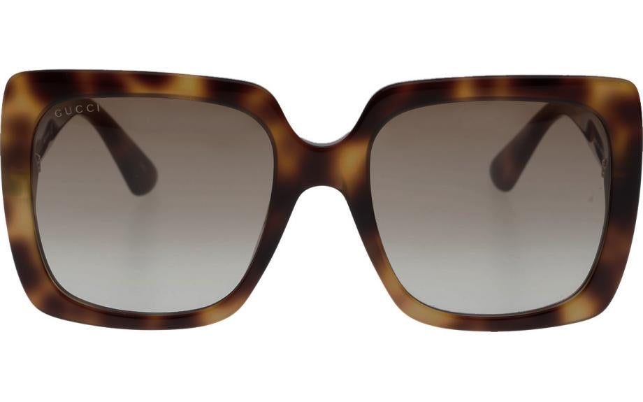 Gucci GG0418S Brown Square Crystal Logo Sunglasses