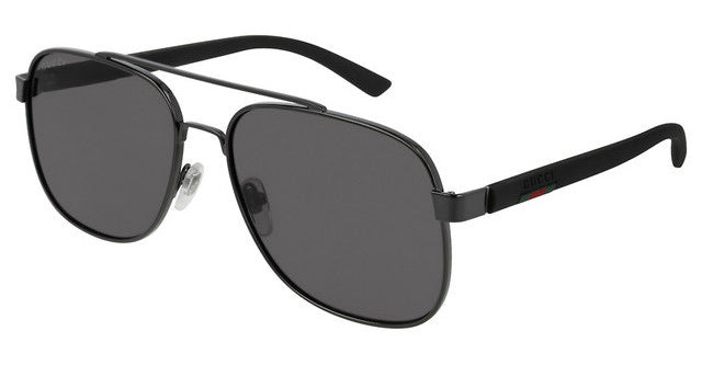 Gucci GG0422S Gafas de sol polarizadas de aviador cuadradas de rutenio