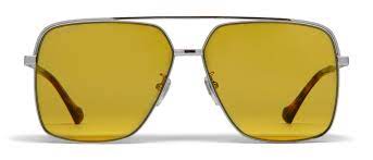 Gucci GG1099SA Navigator Oversized Pilot Sunglasses in Yellow Lens