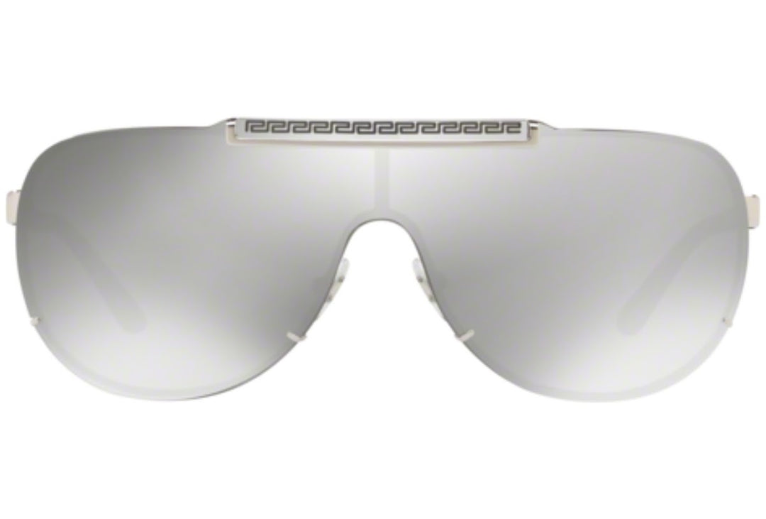 Versace VE2140 Shield Sunglasses in Silver Mirror
