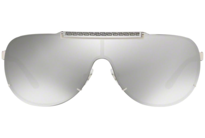 Versace VE2140 Shield Sunglasses in Silver Mirror