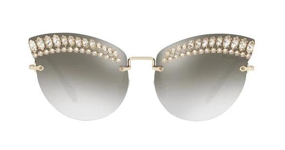Miu Miu MU58TS Scenique Oversized Crystal Cat Eye Sunglasses