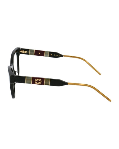 Monturas de anteojos estilo ojo de gato negro Gucci GG0600O