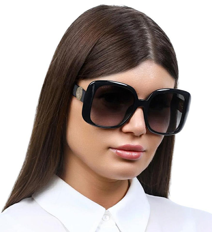 Gucci GG1029S Gafas de sol cuadradas negras extragrandes 