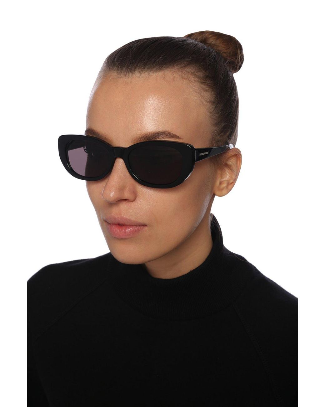Saint Laurent SL316 Betty Oval Sunglasses in Black