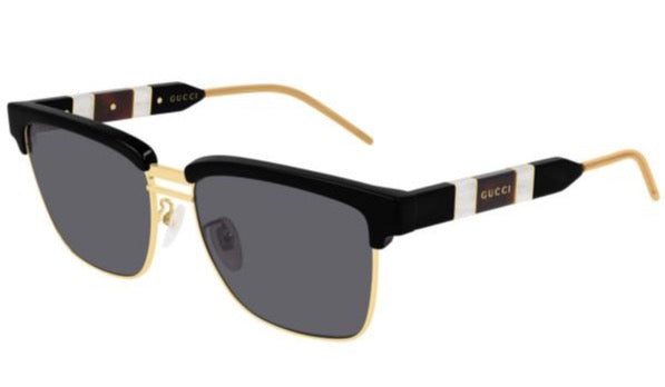 Gucci GG0603S Metal Polarized Wayfarer Sunglasses in Black