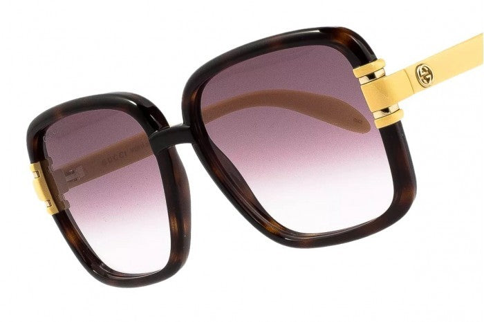 Gucci GG1066S Square Sunglasses in Tortoise Ivory
