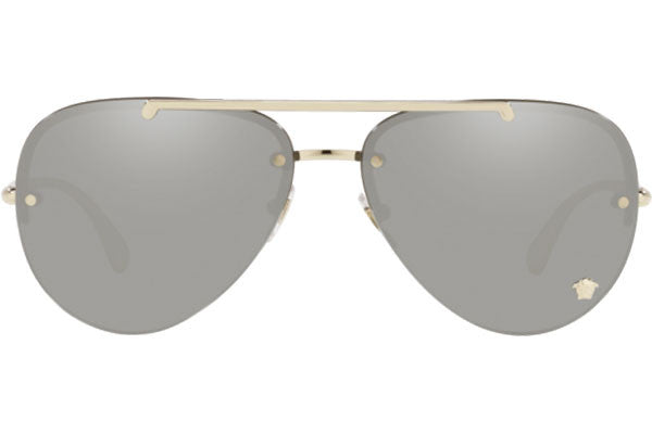 Versace VE2231 Silver Mirror Medusa Aviator Sunglasses
