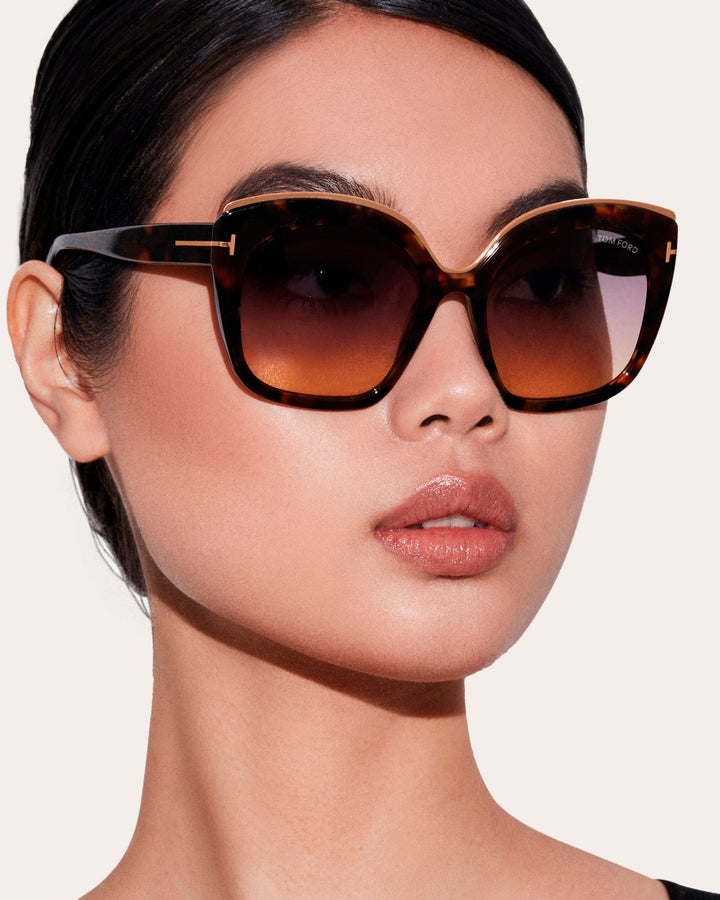 Tom Ford Chantalle FT0944 Black Brown Mirror Sunglasses
