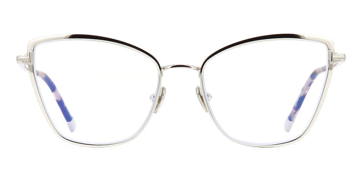 Tom Ford FT5740-B Silver Bluelight Cat Eye Eyeglasses Frames