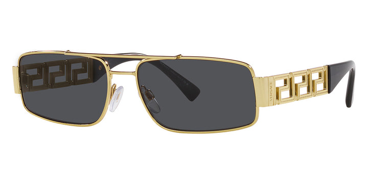Versace VE2257 Slim Aviator Sunglasses in Gold Grey