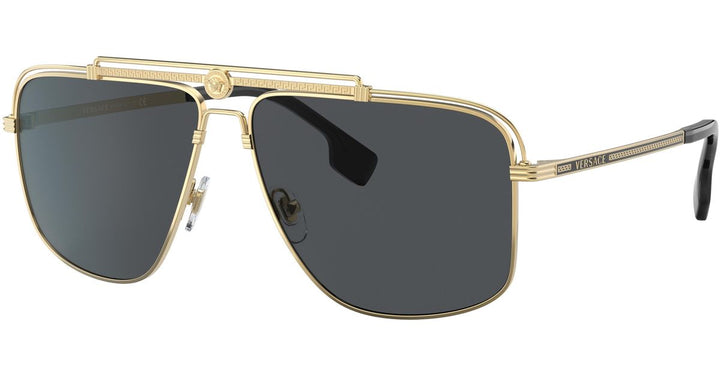 Versace VE2242 Gafas de sol de aviador cuadradas doradas 