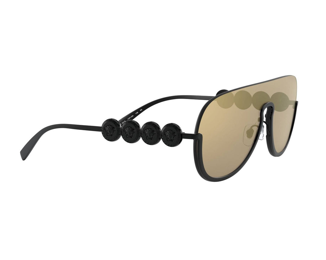 Versace VE2215 Mirrored Shield Sunglasses in Black