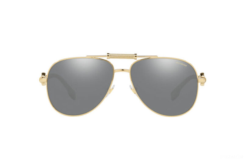 Versace VE2236 Medusa Gafas de sol estilo aviador en espejo plateado